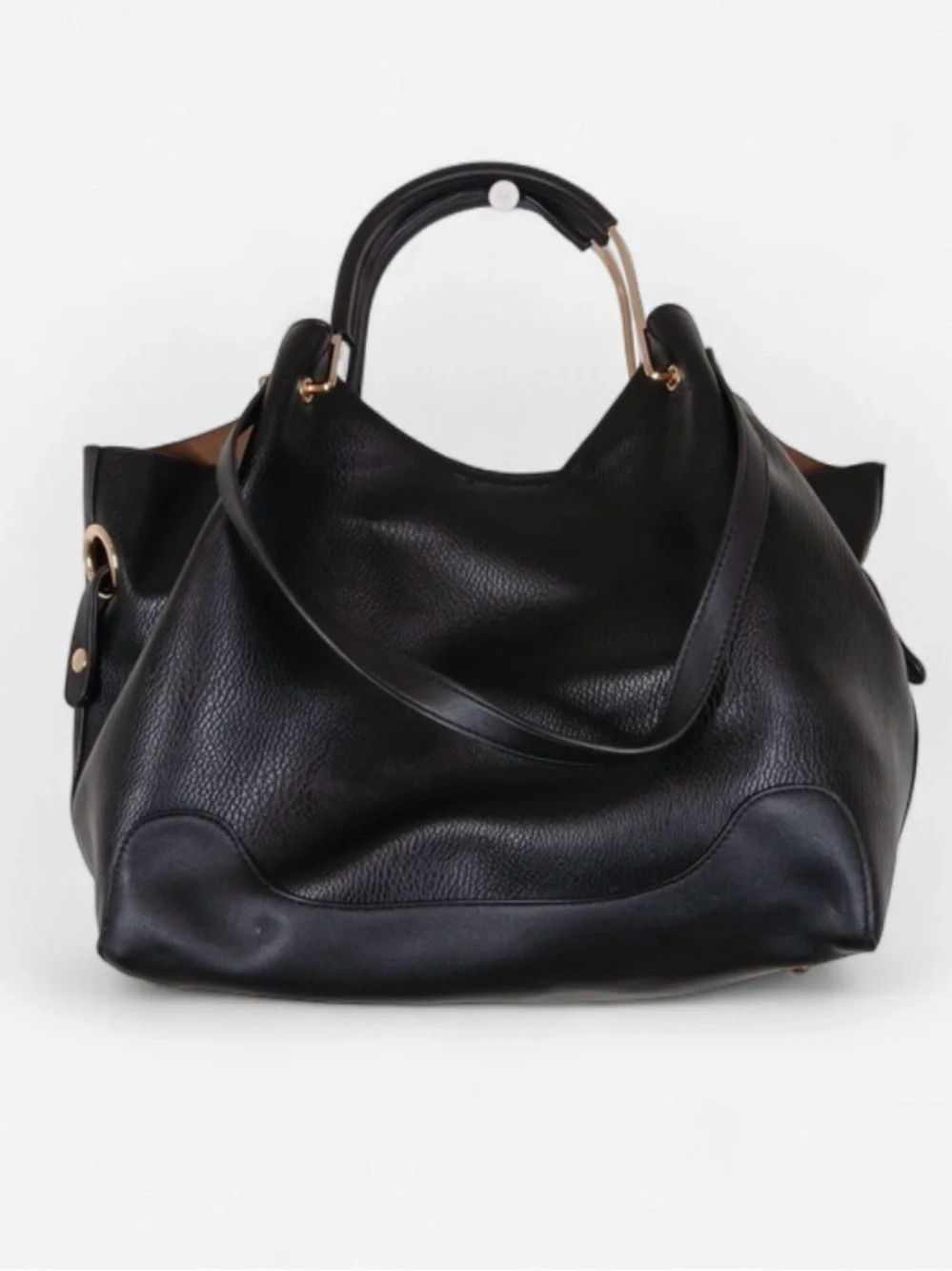 Sondra Roberts Shoulder Bag Women Black Slouchy Business Casual Purse